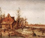 VELDE, Esaias van de Winter Landscape rt France oil painting reproduction